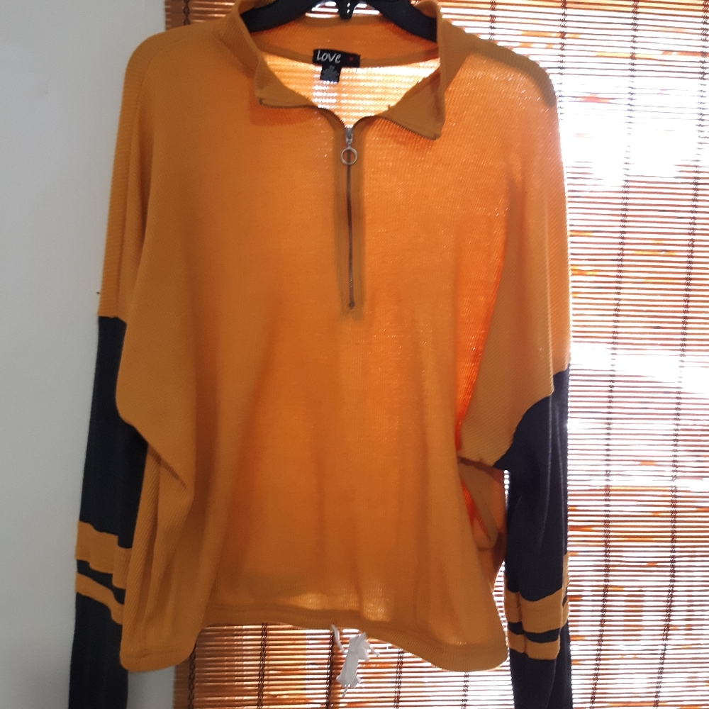 Plus size long sleeve crop sweater